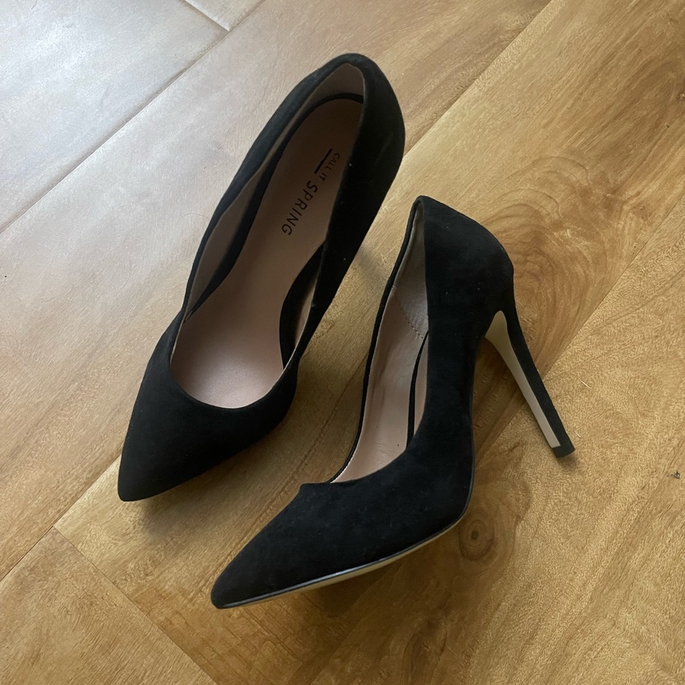 Call It Spring Black Pointed Heels - Picture 3 of 5